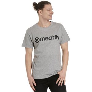 Meatfly pánské tričko MF Logo Grey Heather | Šedá | Velikost XXXL