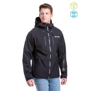 Meatfly pánská softshell bunda Rasmussen Logo Black | Černá | Velikost XL