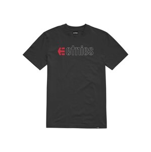 Etnies pánské tričko Ecorp Black/Red/White | Černá | Velikost S | 100% bavlna