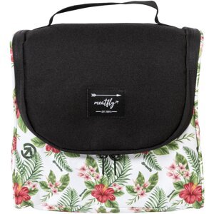 Meatfly toaletní taška Cara White Tropical | Černá | Objem 6 L