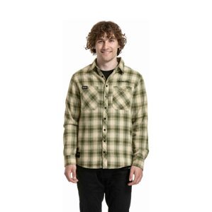 Meatfly pánská košile Kurt Green / Beige | Zelená | Velikost XL | 100% bavlna