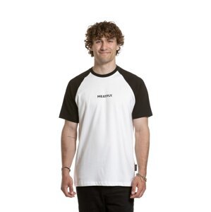 Meatfly pánské tričko Ozzy Raglan White / Black | Bílá | Velikost XXL | 100% bavlna