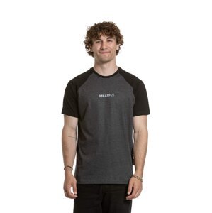 Meatfly pánské tričko Ozzy Raglan Charcoal Heather / Black | Černá | Velikost L