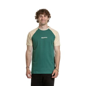 Meatfly pánské tričko Ozzy Raglan Forest Green / Sand | Písková | Velikost XL | 100% bavlna