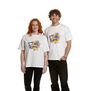 Meatfly unisex tričko Carter 30 Groove White | Bílá | Velikost M/L | 100% bavlna