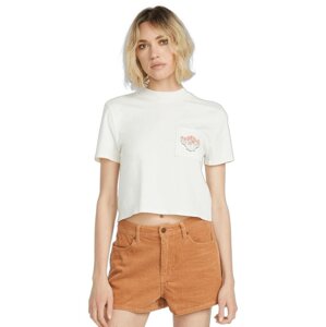 Volcom dámské tričko Pocket Dial Bone | Bílá | Velikost S | 100% bavlna