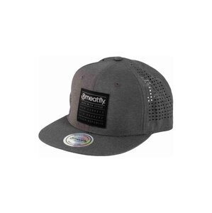 Meatfly kšiltovka Nylan Perfor Snapback Grey Square | Šedá | Velikost One Size