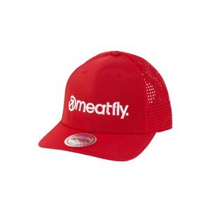 Meatfly kšiltovka Perfor Cap Red / White Logo | Bílá | Velikost One Size
