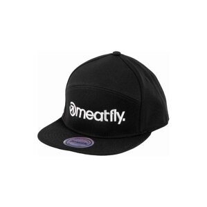 Meatfly kšiltovka Creeper 6 Panel Snapback Black / White Logo | Černá | Velikost One Size