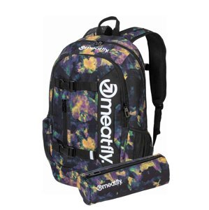 Meatfly batoh Basejumper Dark Aquarel 22 L + PENÁL ZDARMA | Černá | Objem 22 L
