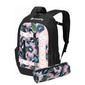 Meatfly batoh Basejumper Pink Flowers 22 L + PENÁL ZDARMA | Růžová | Objem 22 L