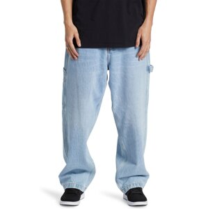 Dc shoes pánské kalhoty Worker Baggy Carpenter Ril Indigo Light | Modrá | Velikost 33 x 34 | 100% bavlna