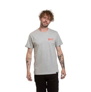 Meatfly pánské tričko Yvans Round Globus Patch Grey | Šedá | Velikost XXXL