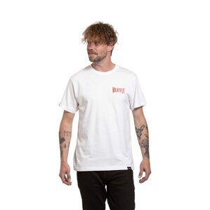 Meatfly pánské tričko Yvans Round Globus Patch White | Bílá | Velikost M