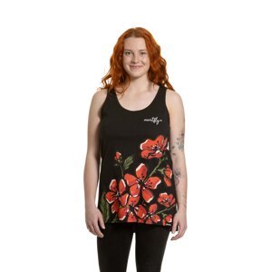 Meatfly dámské tílko Zoe Red Flowers | Černá | Velikost L | 100% bavlna
