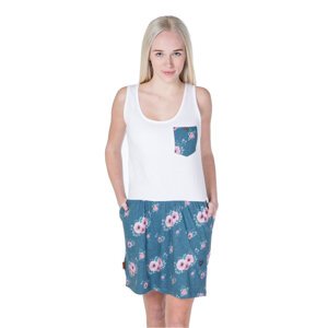 Alife & kickin šaty Alife and Kickin Rosalie - S19 Smaragd Flowers | Bílá | Velikost XS