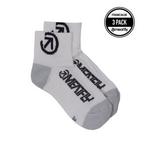 Meatfly ponožky Bike Middle Socks - Triple pack B – White | Bílá | Velikost S