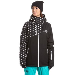 Meatfly snowboardová bunda Deborah G - Black White Dot | Černá | Velikost XXS