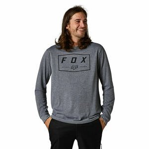 Fox pánské tričko Badger Tech s dlouhým rukávem Heather Graphite | Šedá | Velikost M