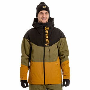 Meatfly pánská SNB & SKI bunda Hoax Premium Black/Green Leaves/Wood | Černá | Velikost L