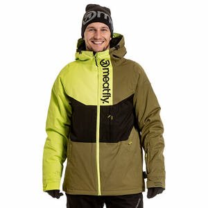 Meatfly pánská SNB & SKI bunda Hoax Premium Lime/Black/Green Leaves | Zelená | Velikost L