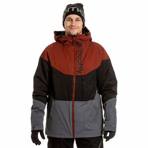 Meatfly pánská SNB & SKI bunda Hoax Premium Merlot/Black/Dark Grey | Červená | Velikost XL
