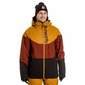 Meatfly pánská SNB & SKI bunda Hoax Premium Wood/Merlot/Black | Hnědá | Velikost XL