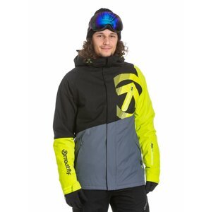 Meatfly pánská SNB & SKI bunda Bang Black/Grey/Acid Lime | Černá | Velikost L