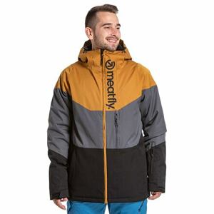 Meatfly pánská SNB & SKI bunda Hoax Premium Wood/Dark Grey/Black | Hnědá | Velikost L