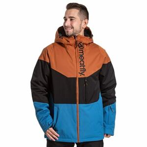 Meatfly pánská SNB & SKI bunda Hoax Premium Brown/Black/Blue | Hnědá | Velikost XL