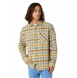 Rip curl pánská košile Checked In Flannel Sage | Hnědá | Velikost L | 100% bavlna
