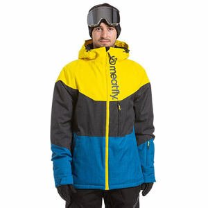 Meatfly snowboardová bunda Hoax B - Sun Yellow Gunmetal Blue Melange | Šedá | Velikost XS
