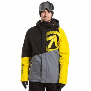 Meatfly snowboardová bunda Bang B - Black Sun Yellow Grey Heather | Černá | Velikost XXS