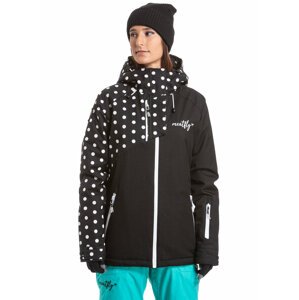 Meatfly snowboardová bunda Deborah G - Black White Dot | Černá | Velikost L