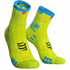 Compressport RACE V3.0 RUN HI Běžecké ponožky, reflexní neon, veľkosť 39-41