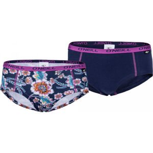 O'Neill WOMEN HIPSTER FLOWER&PLAIN 2PACK Dámské kalhotky, tmavě modrá, velikost