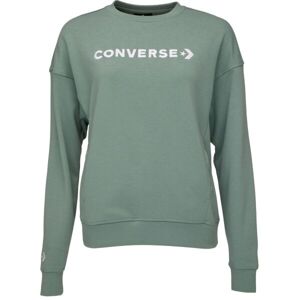 Converse WORDMARK BIG LOGO BOYFRIEND CREW FT Dámská mikina, zelená, velikost