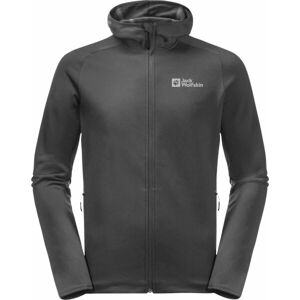 Jack Wolfskin BAISELBERG HOODED FZ M Pánská fleecová bunda, tmavě šedá, velikost