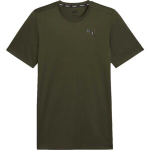 Puma TRAIN FAV BLASTER TEE Pánské triko, khaki, velikost