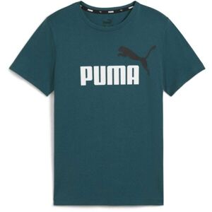 Puma ESSENTIALS+2 COL LOGO TEE Dětské triko, tmavě zelená, velikost