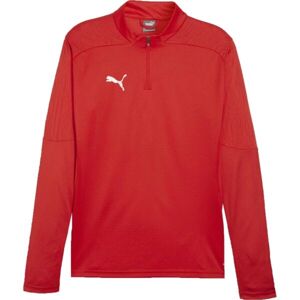 Puma TEAMFINAL TRAINING 1/4 ZIP Pánské fotbalové triko, červená, velikost
