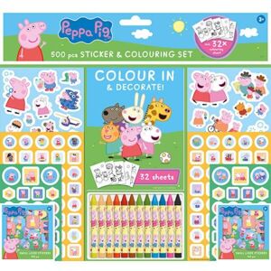 PRASÁTKO PEPPA 500KS PRASÁTKO PEPPA Samolepkový set, mix, velikost