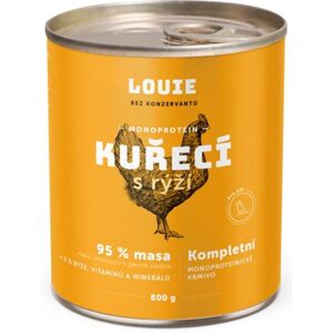 LOUIE Kuřecí s rýží 800g Psí konzerva, žlutá, velikost