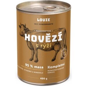 LOUIE Hovězí s rýží 400g Psí konzerva, hnědá, velikost