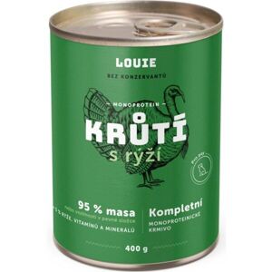 LOUIE Krůtí s rýží 400g Psí konzerva, zelená, velikost
