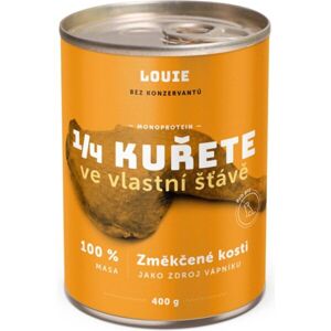 LOUIE 1/4 kuřete 100 % maso 400 g Psí konzerva, žlutá, velikost