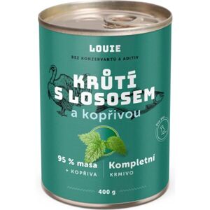 LOUIE Krůtí s lososem a kopřivou 400 g Psí konzerva, zelená, velikost