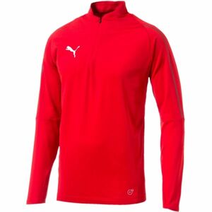 Puma FINAL TRAINING 1/4 ZIP TOP Pánské sportovní triko, červená, velikost S