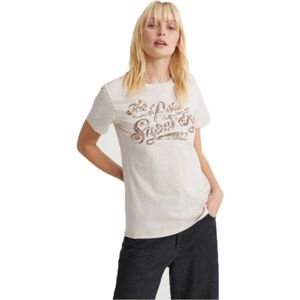 Superdry THE REAL TONAL SEQUIN ENTRY TEE Dámské tričko, bílá, velikost 12