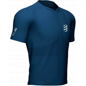 Compressport TRAIL HALF-ZIP FITTED SS TOP Pánský běžecký dres, tmavě modrá, velikost XL